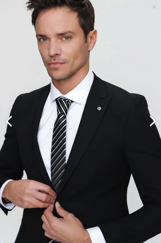 Morven Men Black Basic Straight Slim Fit Slim Fit 6 Drop Suit 22MC001031