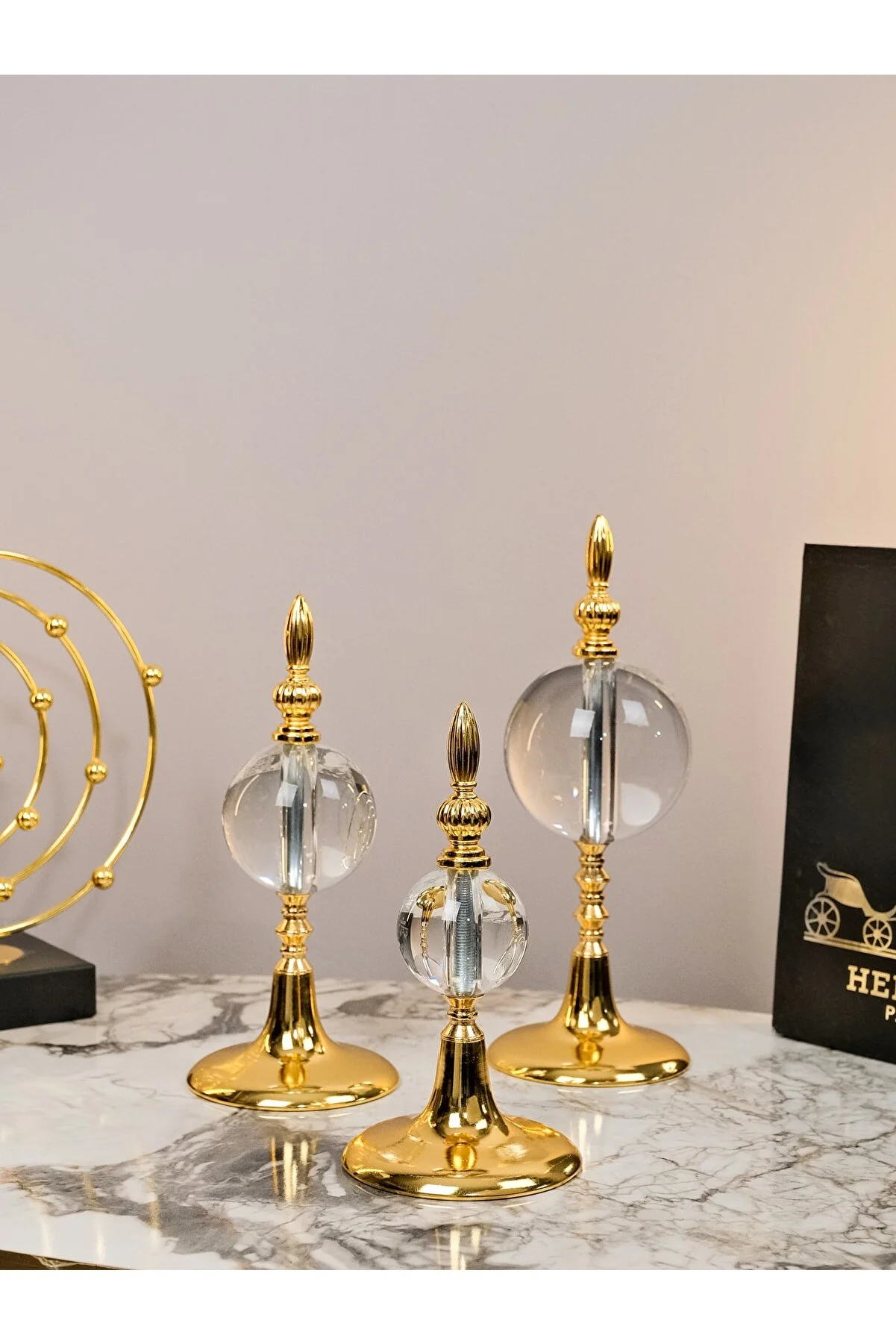 Set of 3 decorative globe spheres by ESSAS HOME DESIGN.