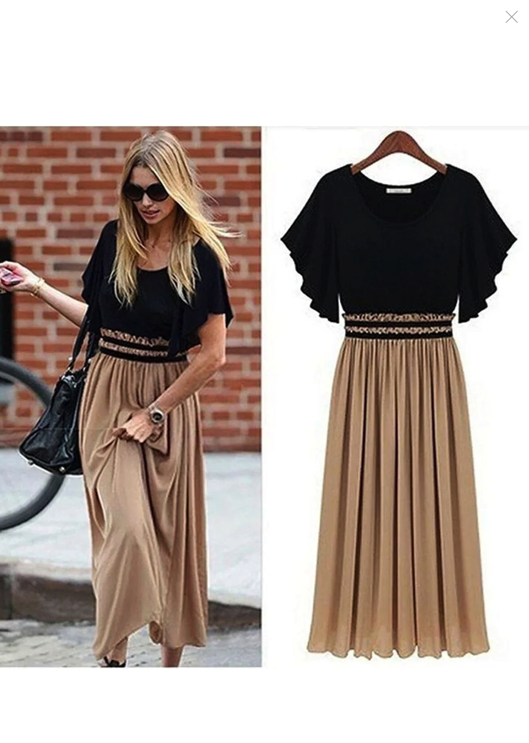JANES Women's Undershirt Chiffon Elastic Waist Dress JNS-ec79e871a65937fd281d