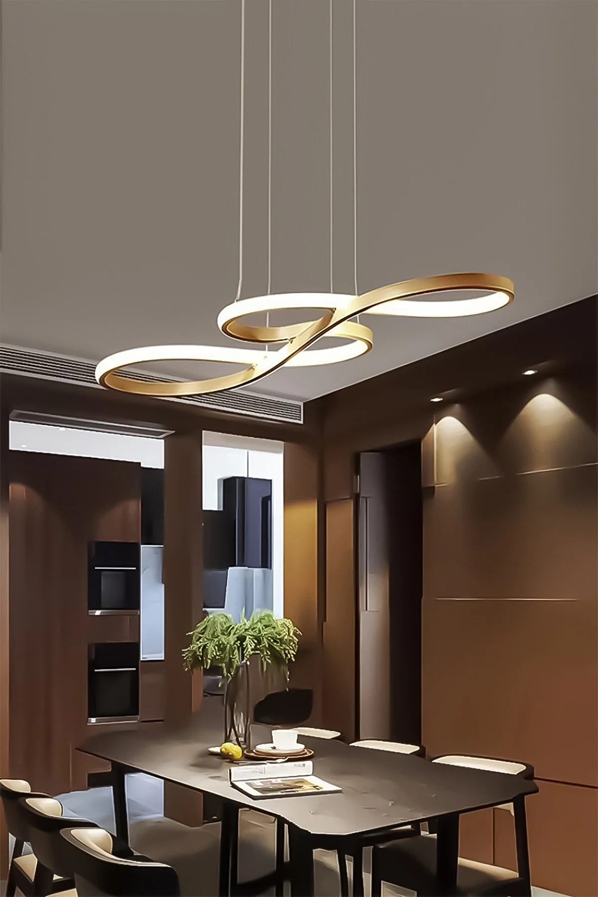 Modern Rimaldo Black Pendant LED Chandelier - Stylish Illumination for Your Home