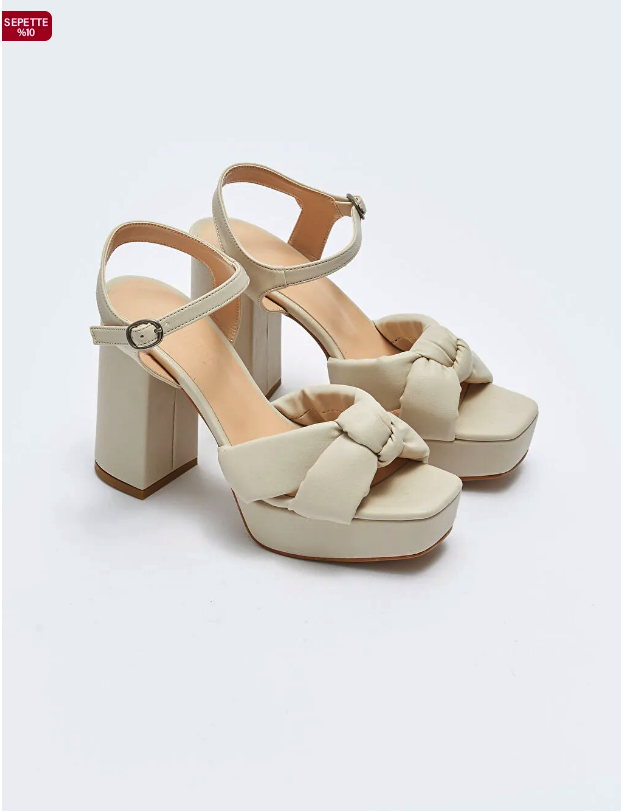 LCW STEPS Women's Leather Look Platform Heel Shoes