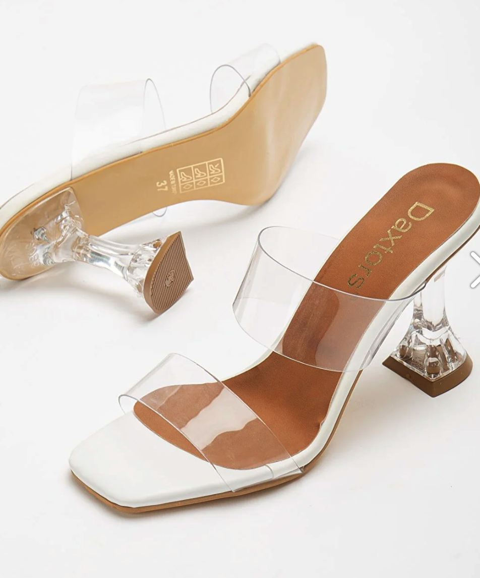 Daxtors Laura Mink Women's Transparent Tape Heeled Shoes