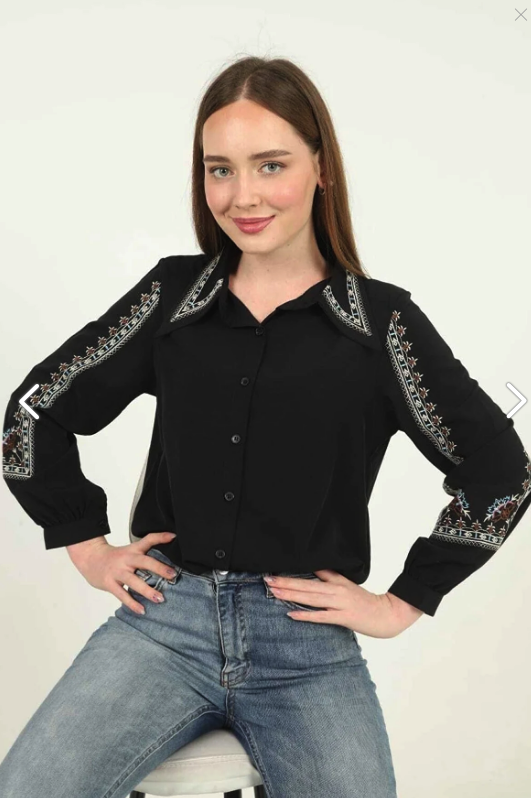 TRENDBUTİKOFFICIAL Shirt Embroidery Collar 503