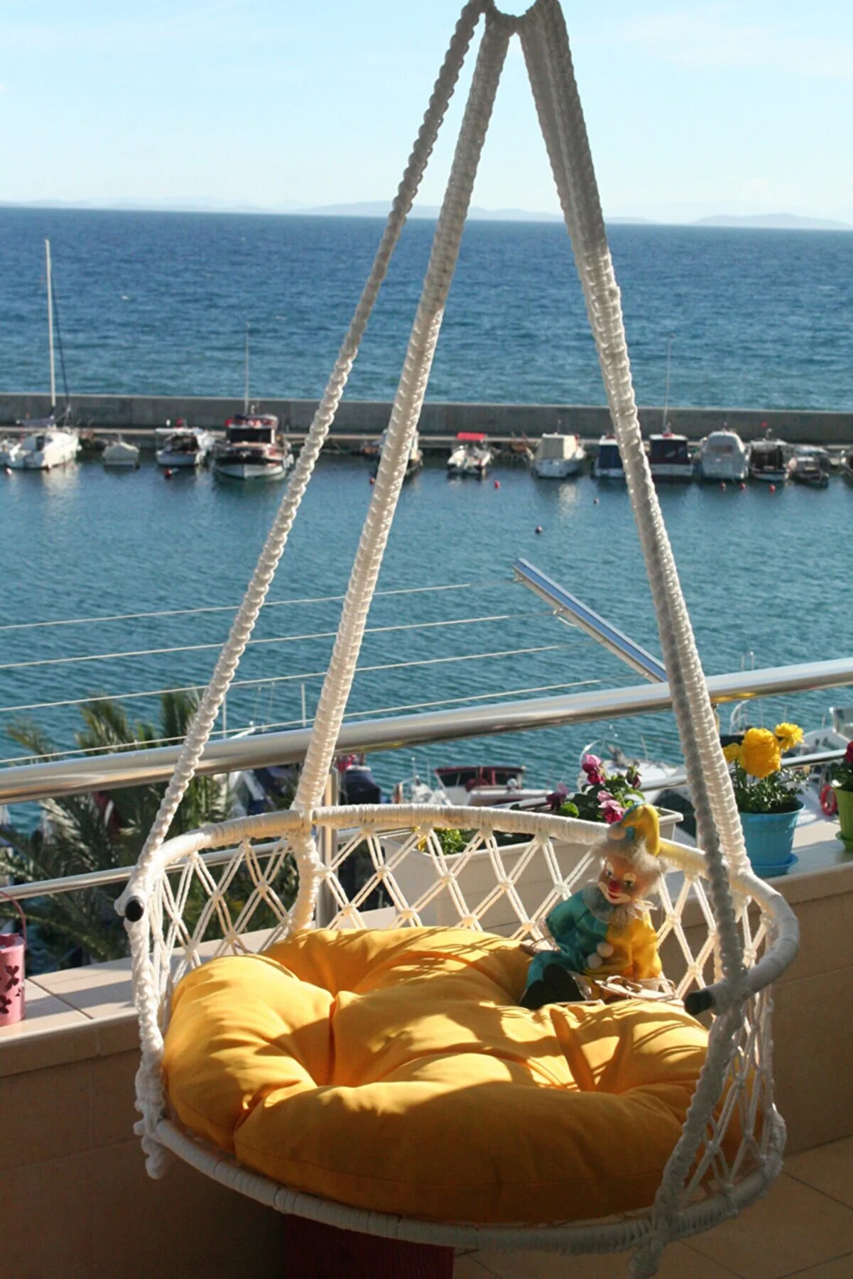 Enhance Your Decor with a Stylish Macrame Hanging Swing Chair for Indoor and Outdoor Use in Home, Patio, Yard, and Garden