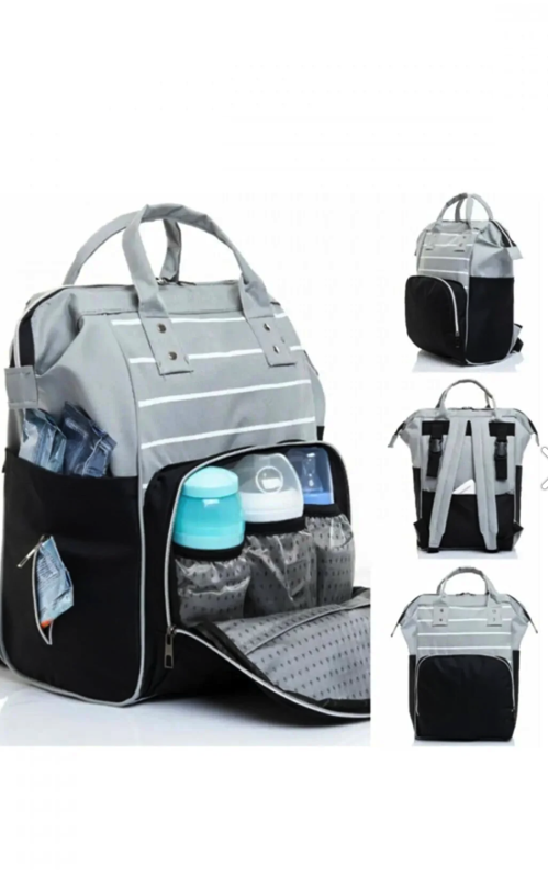 Native Mother Baby Care Backpack Baby Bottle Thermos Liquid Proof Baby Bag 23-GRAY-BLACK NEW