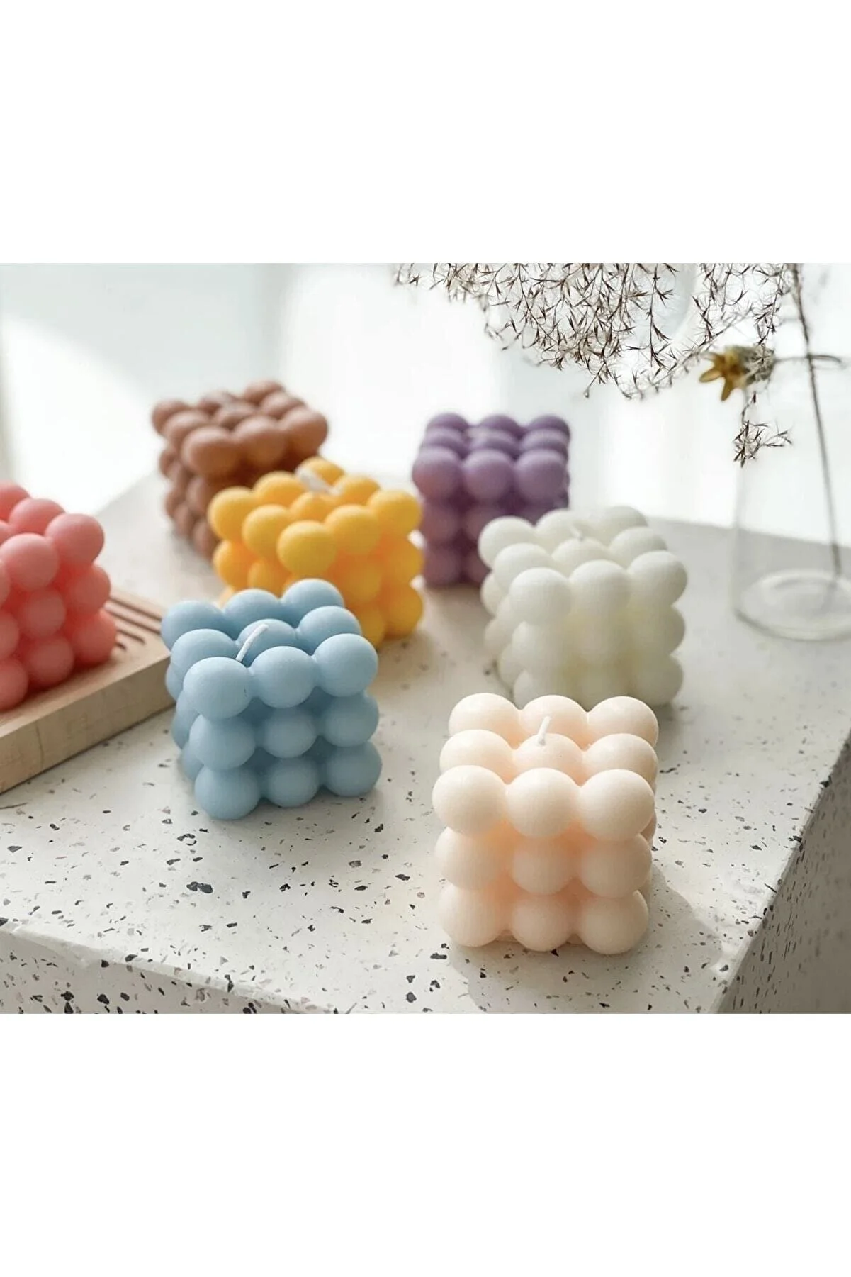 Set of 6 Bubble Handmade Candles , Perfect Home Décor, Wedding, and Henna Party Gift