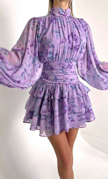 modaçelikler Half Neck Front And Waist Shirring Detail Low-Cut Back Wang Women's Ecru Mini Tulle Dress 23y000130 23Y000130