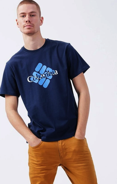 Columbia Csc M Centered Gem Ss Tee Mens Navy T-Shirt Cs0289-466 CS0289-466