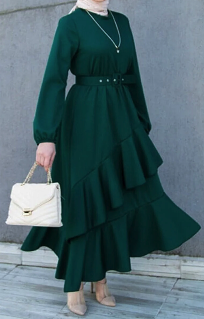 FASHION HEVRA Volan Layered Special Occasion Dress