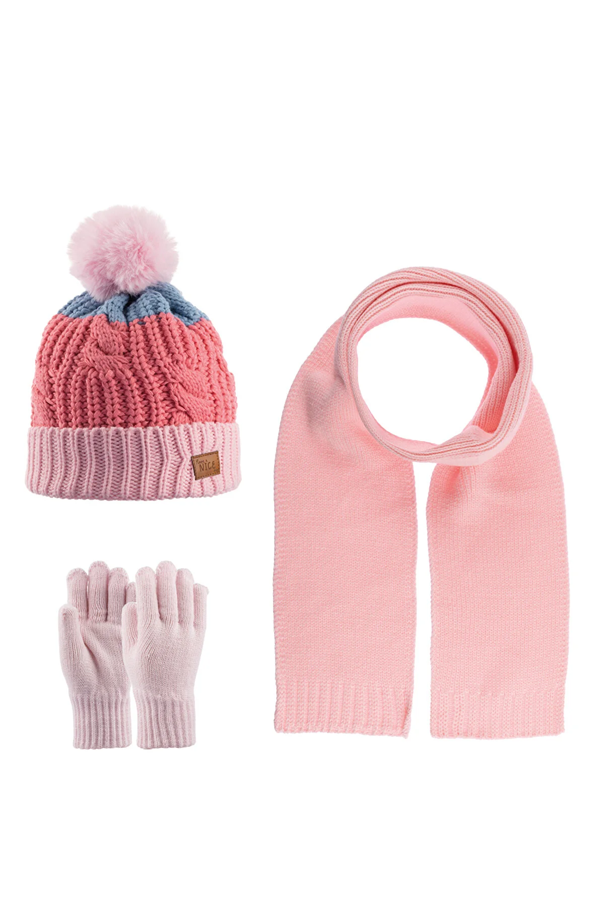 Kitti 9-15 Years Old girls & Kids Scarf Hat Glove 3-Piece Set AWT2318007
