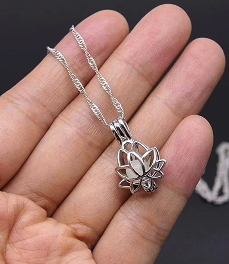 Glow In The Dark Lotus Flower Necklace