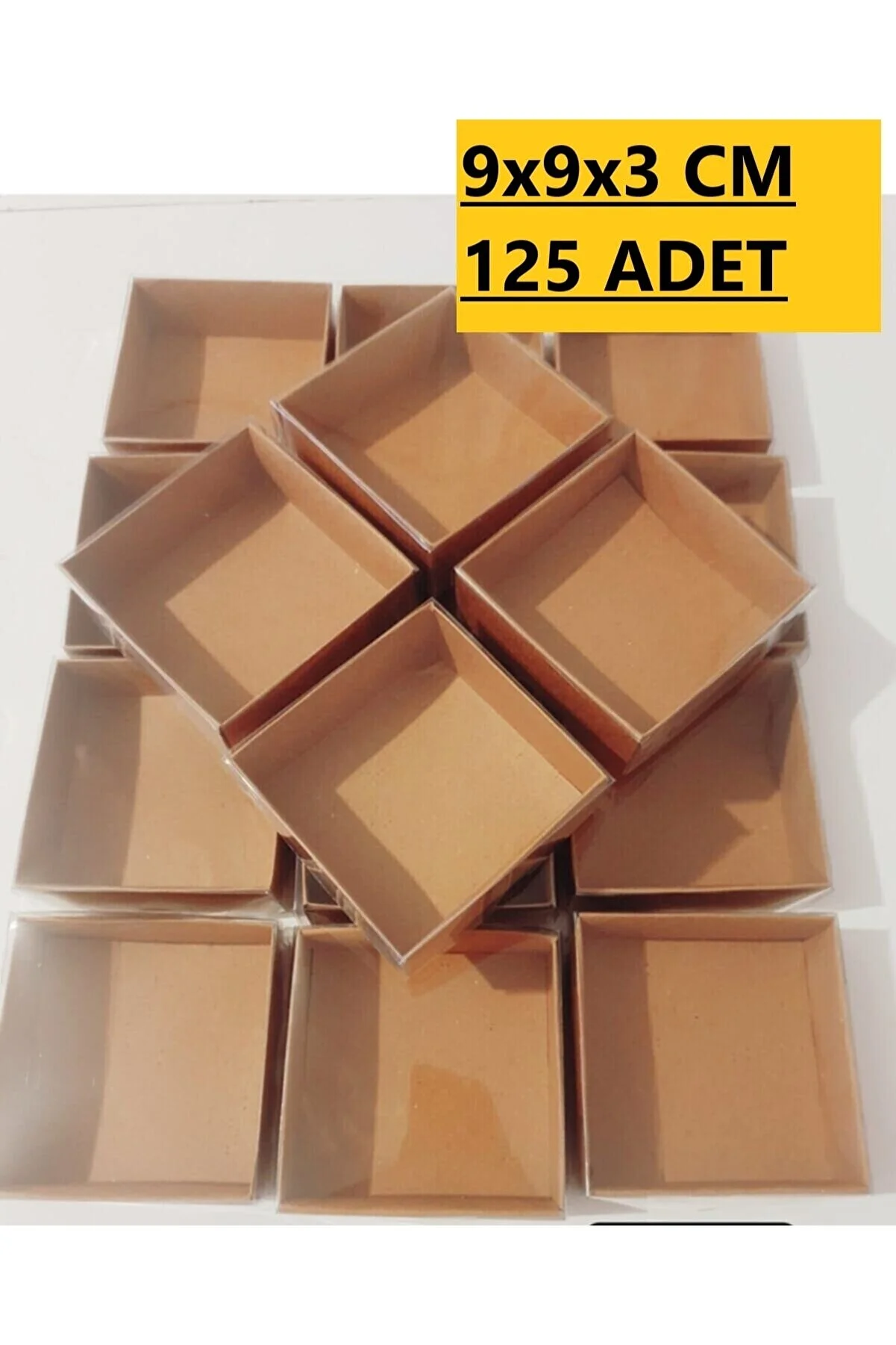 Modern Box - Set of 125 Kraft Boxes with Acetate Cover, Perfect for Wedding, Engagement, and Henna Gifts