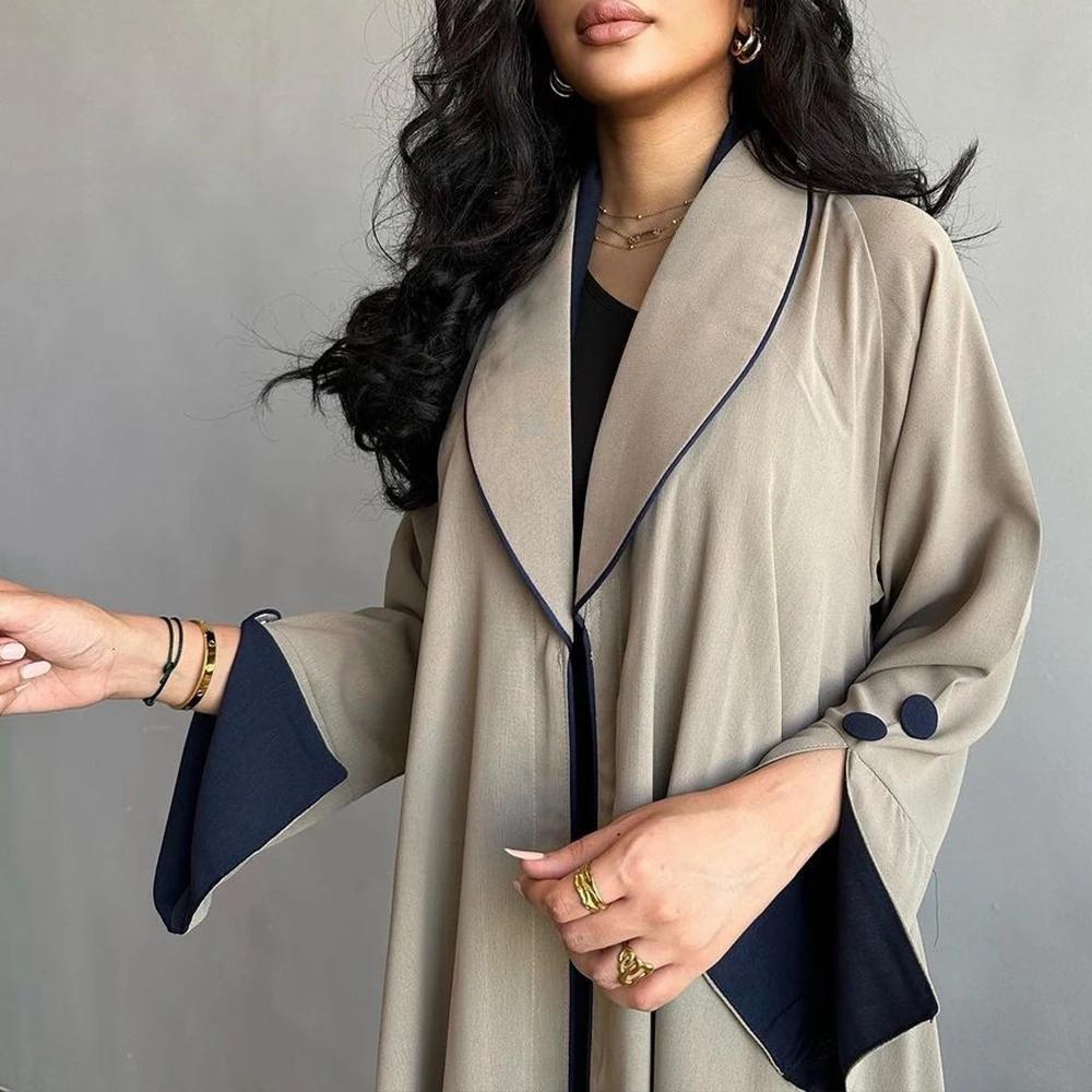 2024 New Elegant Button Split Sleeve Muslim Abaya For Women Abayas Maxi Vestidos Morocco Kaftan Turkey Arabic Long Robe