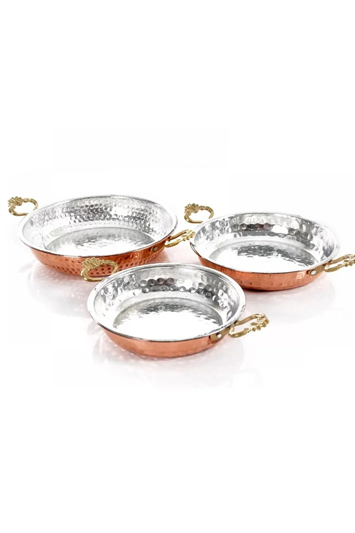 ANTEPSEPETİ Copper Hammered Cookware Set, 3-Piece