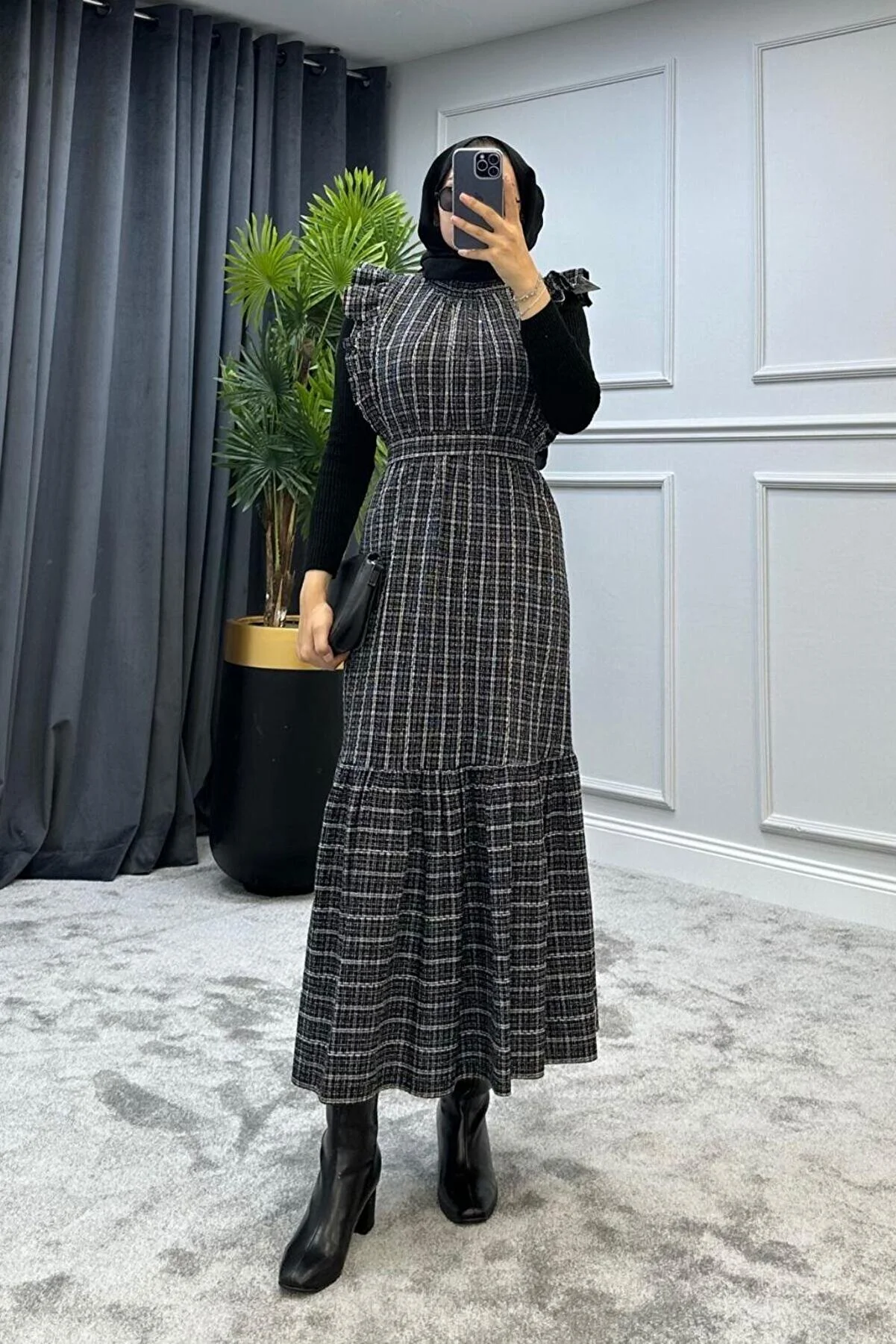 Elegant Ruffled Sleeve Jacket Dress 3031 - Complete with Belt, Sleeveless