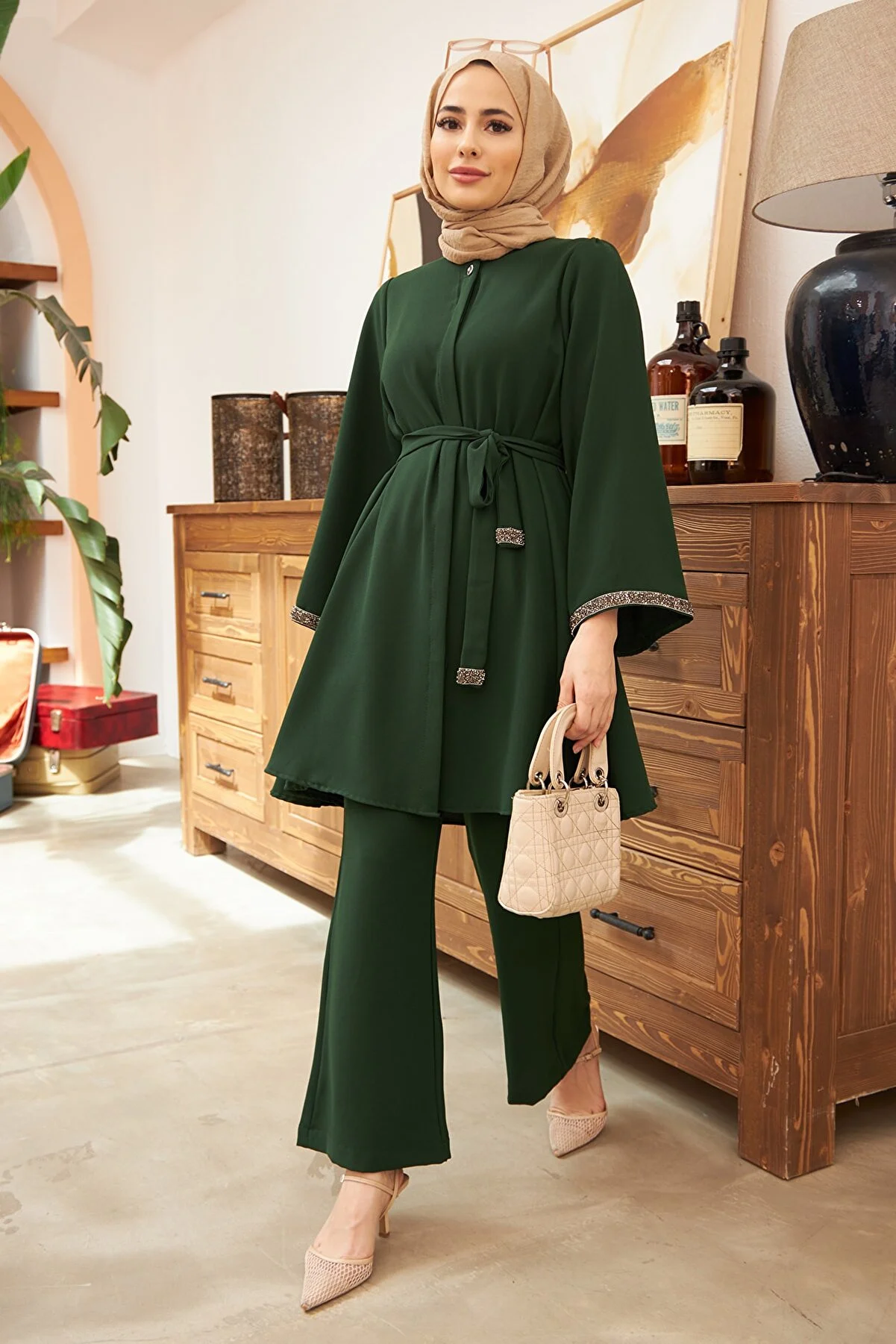 VAVİNOR Spanish Flare Pants Tunic Set - ZRFTST855