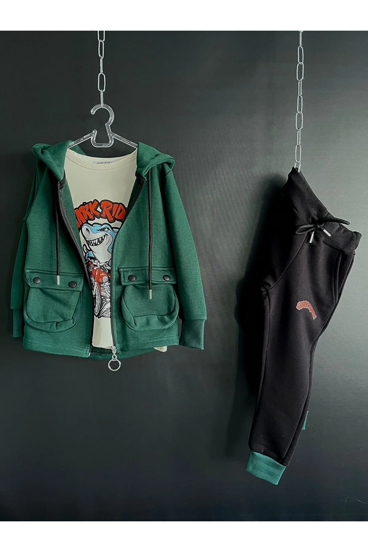 TNM106 Kids' Hooded Tracksuit - 100% Local Production, Back Print, 3-Thread Fabric 3pcs