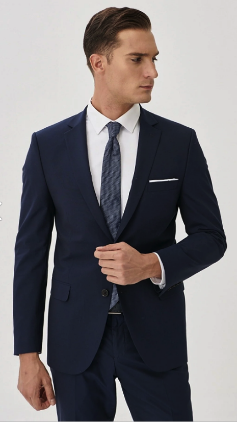 Altınyıldız Classics Mens Navy Blue Slim Fit Slim Fit Mono Collar Suit 4A3023100071