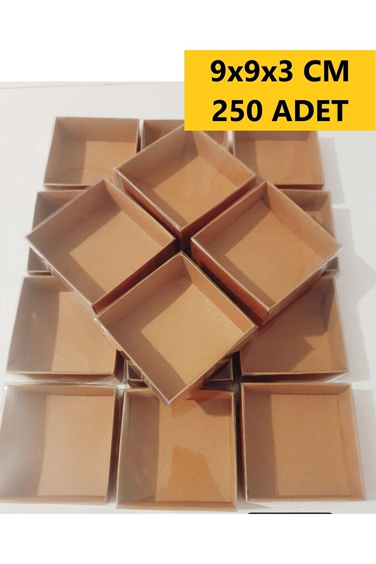 Modern Box - Set of 250 Kraft Boxes with Acetate Cover, Perfect for Wedding, Engagement, and Henna Gifts