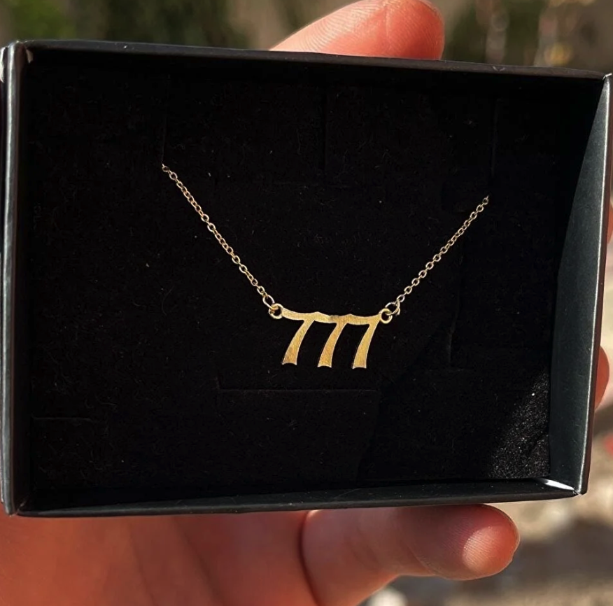 777 Angel Number Necklace Gold Plated