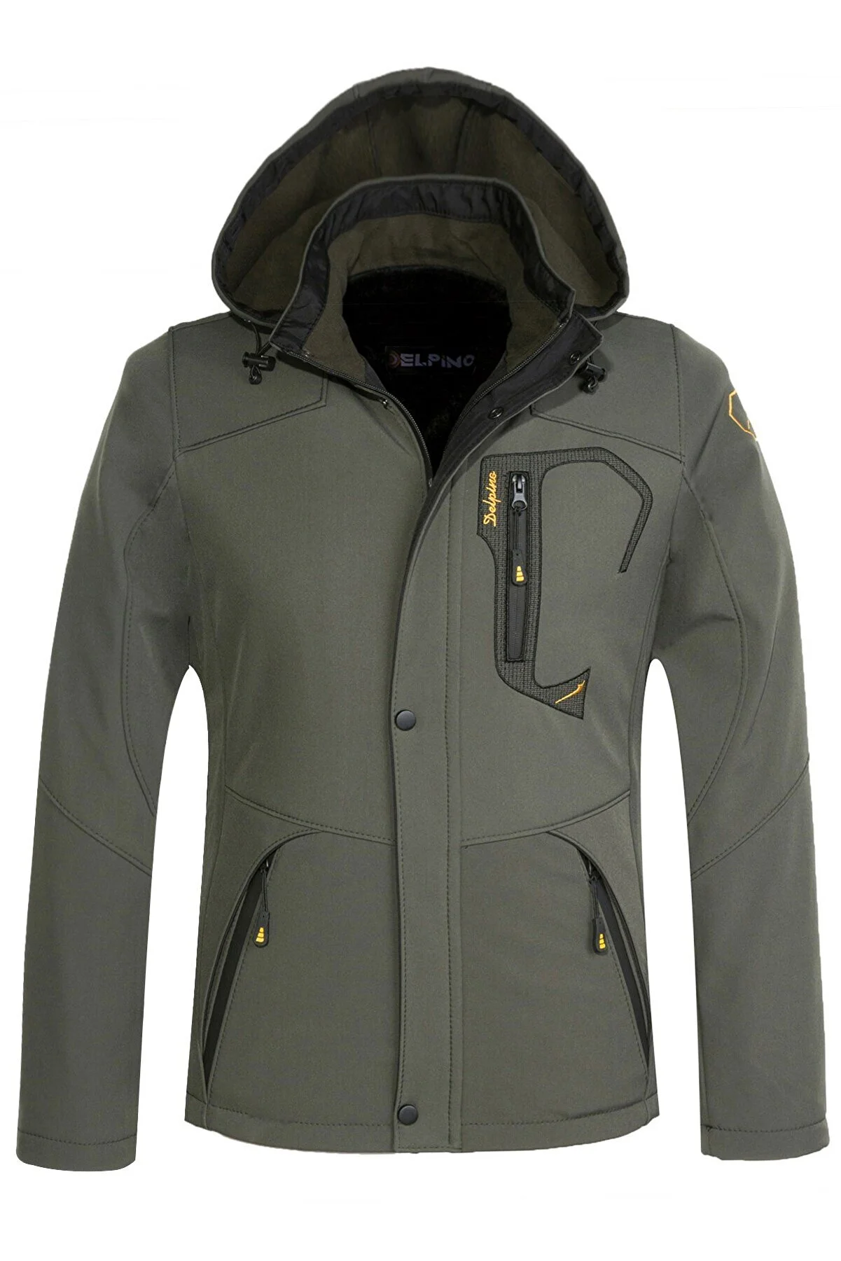 Delpino Men's Water and Wind Resistant Fur-Lined Softshell Jacket DLPN5012
