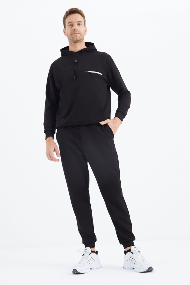 Gray Melange Hooded Men's Tracksuit - 85223